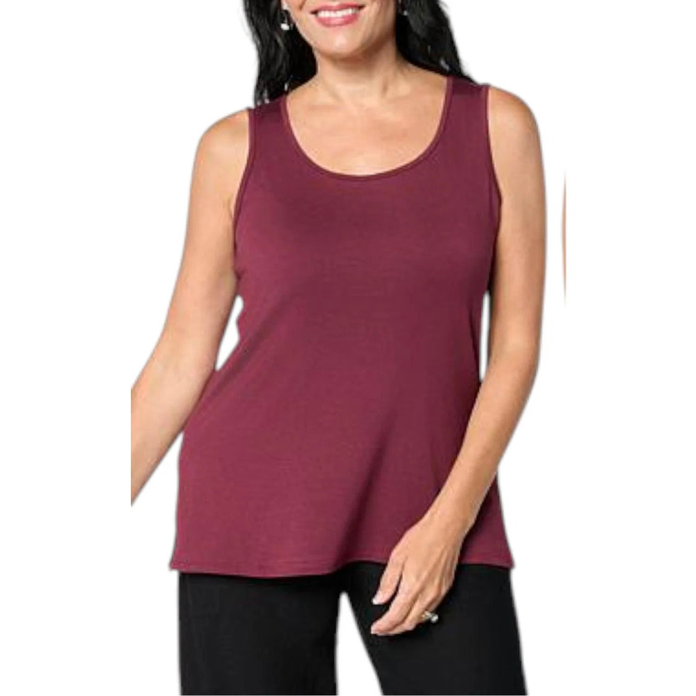 WynneLayers Women's Scoop Neck Tank Burgundy - Regular